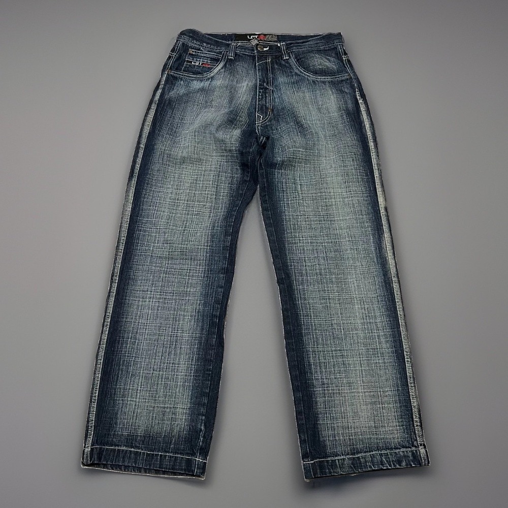 Lot29 World Class Denim Mens Blue Y2K Baggy Streetwear Straight Jeans Size 36